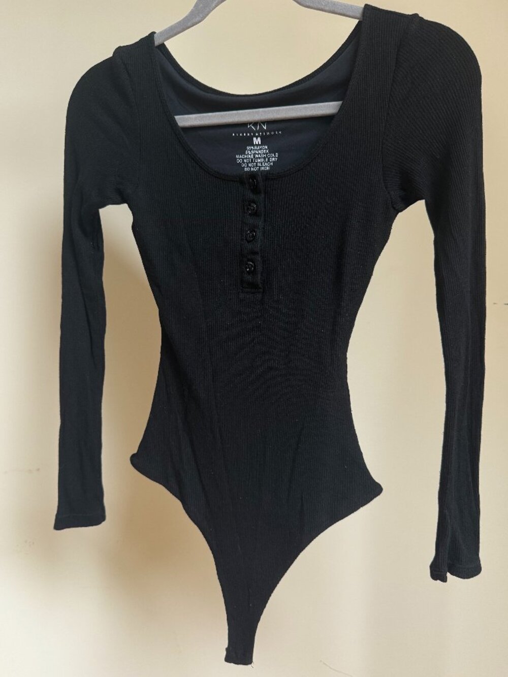 Klassy Network 3/4 Sleeve Black Bodysuit